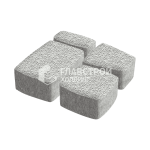 Тротуарная плитка Классика 4 камня, белая с гранитной крошкой, 6 см