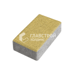 Тротуарная плитка Кирпич, желтая на камне, 6 см